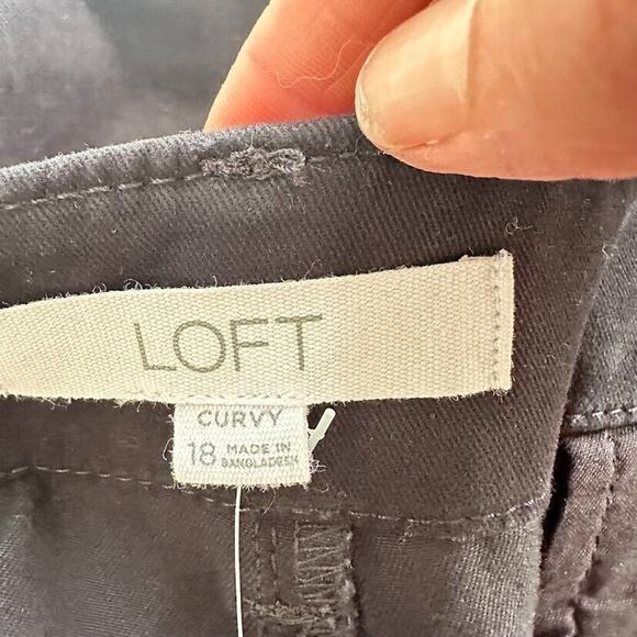 LOFT Womens Black The Washed Twill Shorts High Rise Plus Size 18 Curvy 4" - Picture 6 of 8